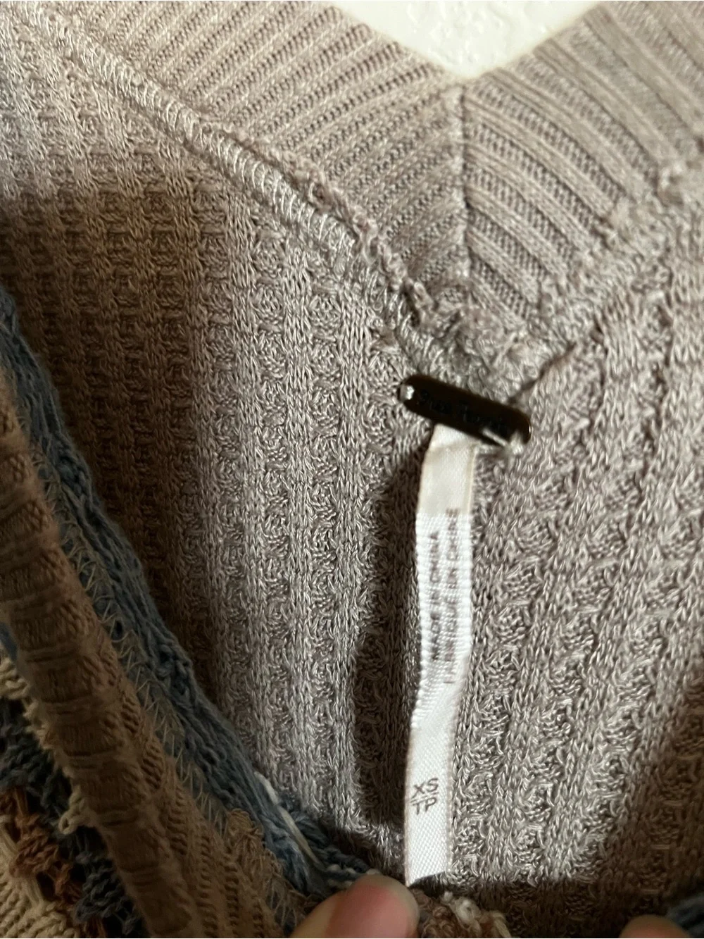 Free People Copenhagen Thermal long sleeve top in a soft beige (XS)
